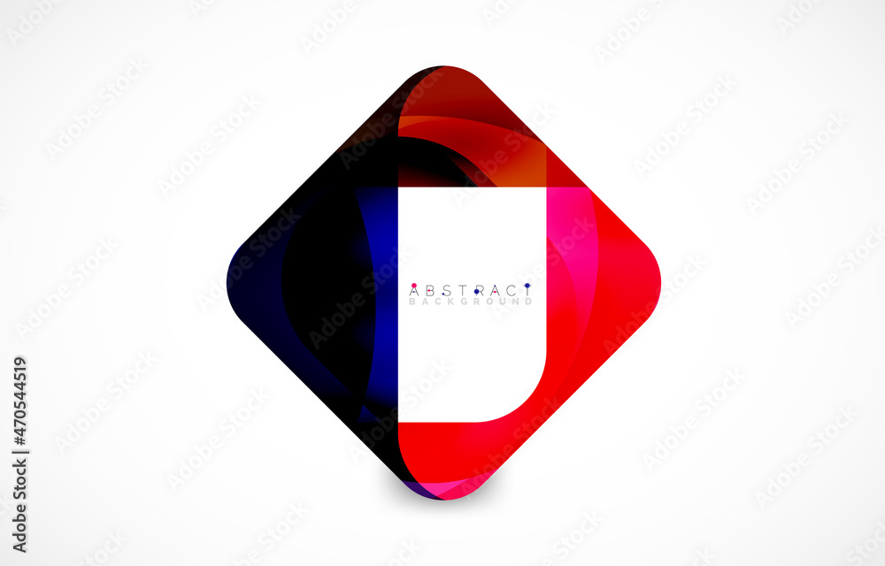 Minimal background. Abstract square shape with round corners created with wavy forms. Vector Illustration For Wallpaper, Banner, Background, Landing Page Minimal background. Abstract square shape with round corners created with wavy forms. Vector Illustration For Wallpaper, Banner, Background, Landing Page