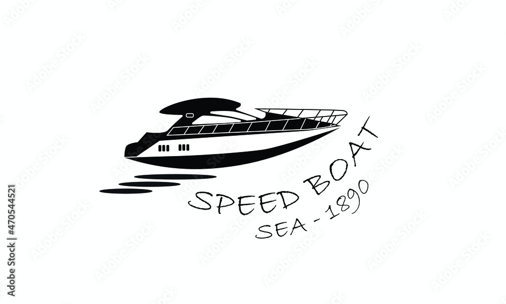 Silhouette Speed Boat logo design template Silhouette Speed Boat logo design template