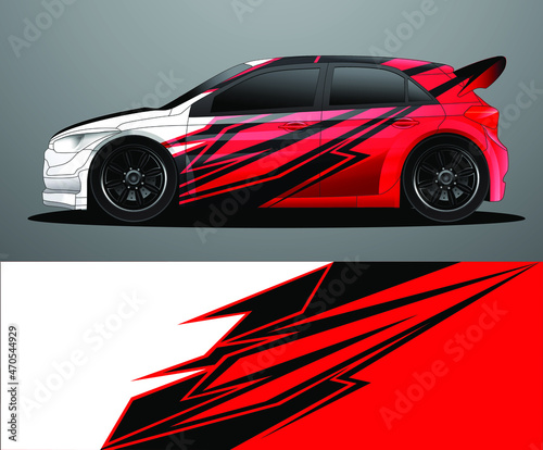 Rally car decal graphic wrap vector  abstract background