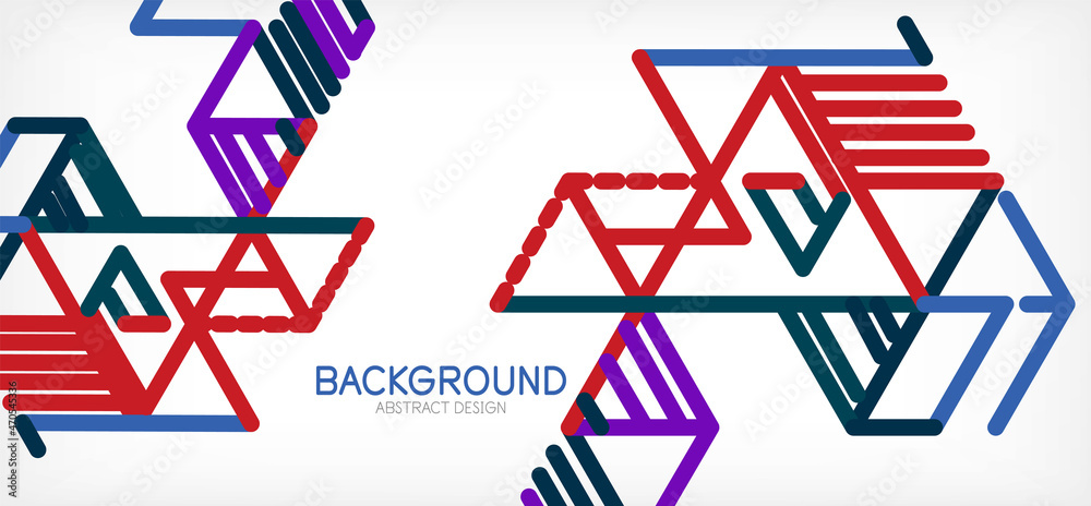 Abstract background. Color lines on white background. Linear abstract composition. Techno or business concept for wallpaper, banner, background, landing page Abstract background. Color lines on white background. Linear abstract composition. Techno or business concept for wallpaper, banner, background, landing page