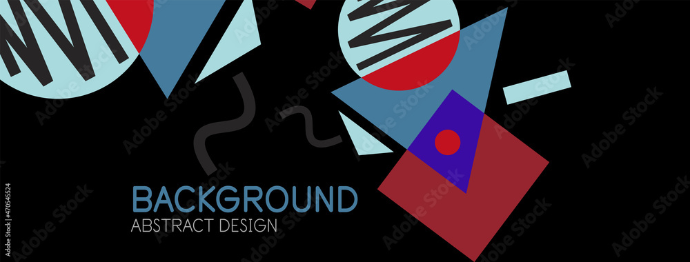 Abstract background. Blocks, lines, triangles, circles composition. Techno or business concept for wallpaper, banner, background, landing page Abstract background. Blocks, lines, triangles, circles composition. Techno or business concept for wallpaper, banner, background, landing page