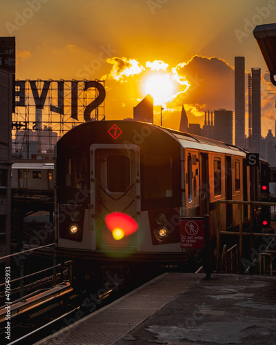train sunset