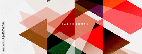 Color triangles composition, geometric abstract background. Techno or business concept, pattern for wallpaper, banner, background, landing page