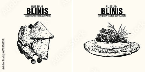 set of vector illustration blinis
