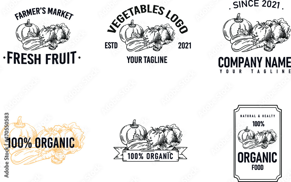 Fototapeta premium set Vector vegetables logo