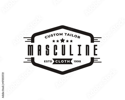 Classic Vintage Retro Label Badge for Clothing Apparel Gentleman and Masculine Logo Emblem Design Template Element