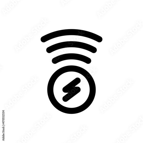 electrical car signal icon with black outline style