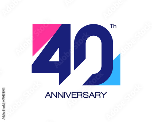 40th anniversary geometric logo with triangle shapes overlapping