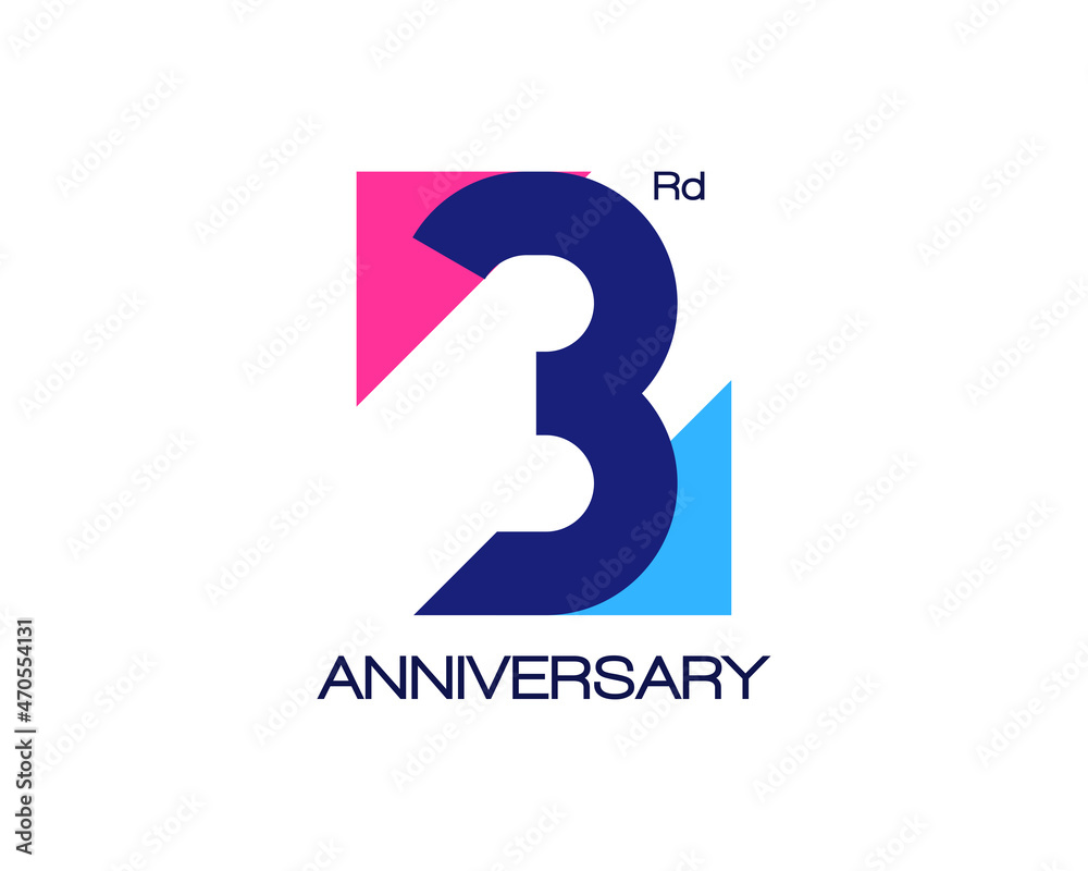 3rd anniversary geometric logo with triangle shapes overlapping 3rd anniversary geometric logo with triangle shapes overlapping