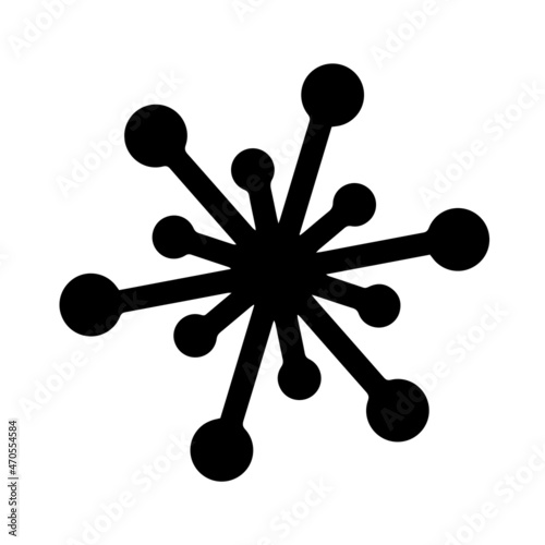 Snowflake vector icon. Hand-drawn sketch isolated on white background. Ice crystal outline. Monochrome festive concept for decoration, design of cards, invitations, printing, textiles, web.