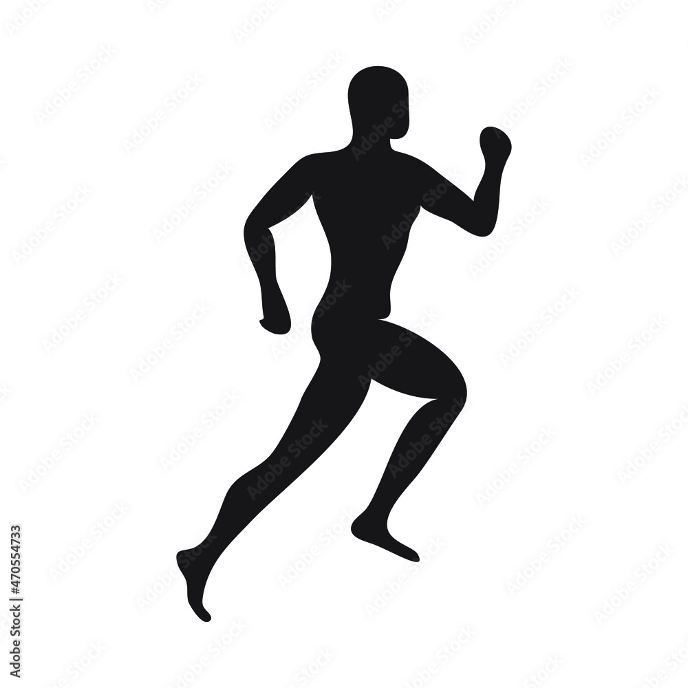 A man running, can be used for gyms and fitness centres and equipments.