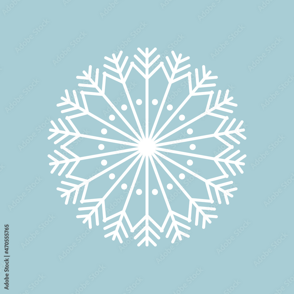 White snowflake illustration for winter. White snowflake illustration for winter.