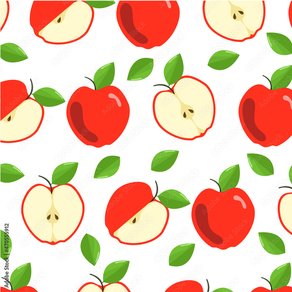 Apple fruit vector pattern Apple fruit vector pattern