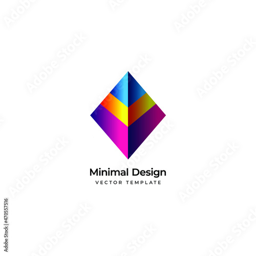 Free Download 3D pyramid minimal logo template. Vector illustration - GFXLoad