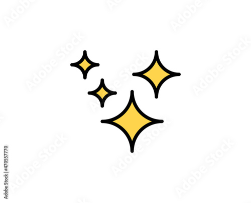 Sparkles flat icon. Single high quality outline symbol for web design or mobile app.  Holidays thin line signs for design logo, visit card, etc. Outline pictogram EPS10