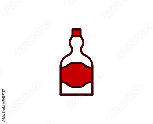 Alcohol flat icon. Single high quality outline symbol for web design or mobile app. Holidays thin line signs for design logo, visit card, etc. Outline pictogram EPS10