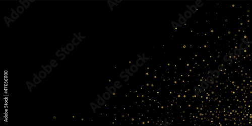 Falling Snow flakes golden pattern Holiday Vector © Сашка Шаргаева