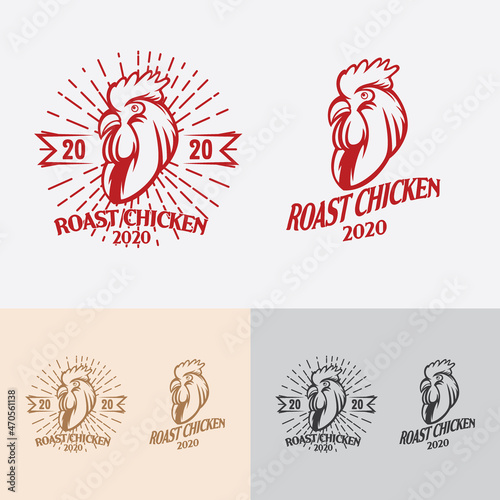 Chicken logo concept with an old school style