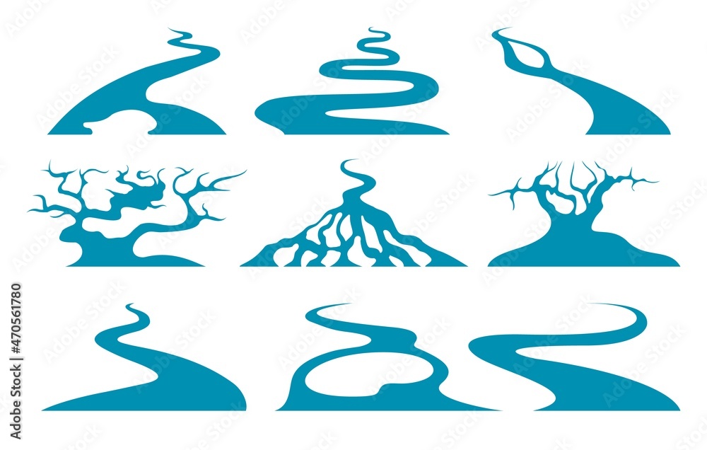River bends icon set