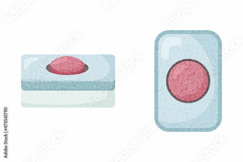 Dishwasher detergent tablet from different angles. White soap tabs isolated on transparent background.