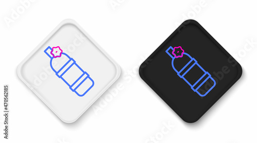 Line Aqualung icon isolated on white background. Oxygen tank for diver. Diving equipment. Extreme sport. Diving underwater equipment. Colorful outline concept. Vector