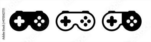 Videogame icons set. video game controller or gamepad flat icon for apps and websites Vector illustration.