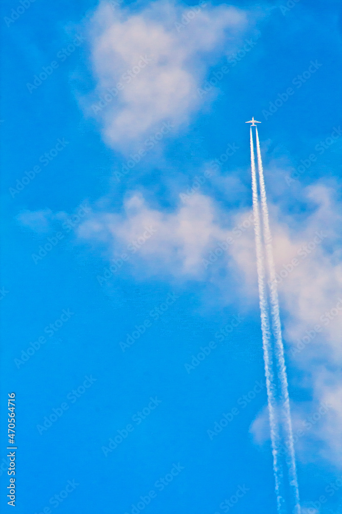 Plane Flying with Trails Plane Flying with Trails