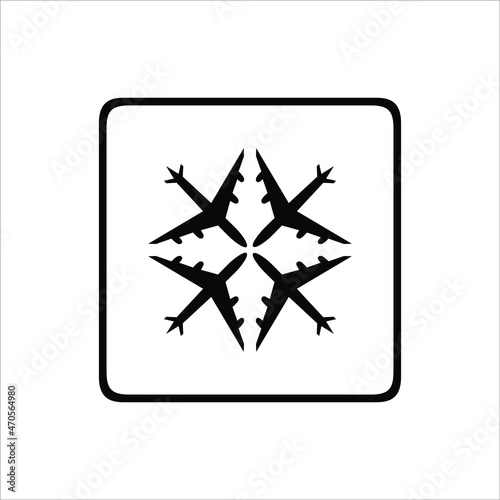 Aircraft (Aeroplane) Silhouette Illustration for Airport Icon, Symbol, Pictogram, Logo or Graphic Design Element. Vector Illustration