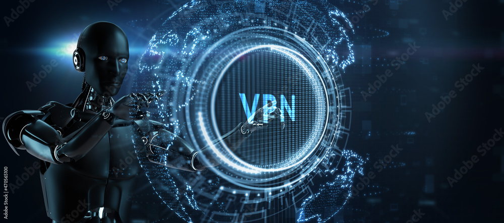 Business, Technology, Internet and network concept. VPN network security internet privacy encryption concept.3d render