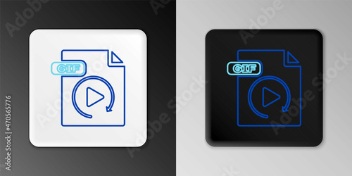 Line GIF file document. Download gif button icon isolated on grey background. GIF file symbol. Colorful outline concept. Vector
