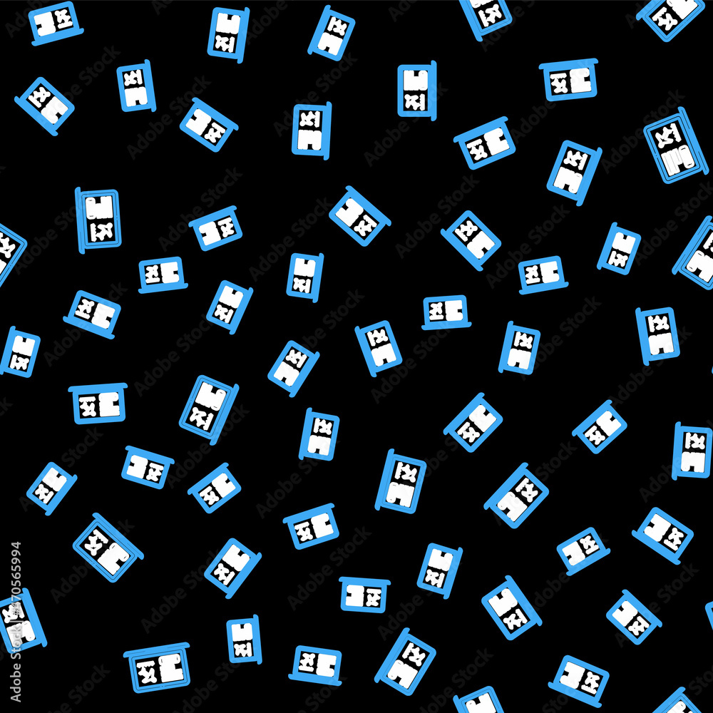 Line Laptop with electronic boarding pass airline ticket icon isolated seamless pattern on black background. Passenger plane mobile ticket for web and app. Vector Line Laptop with electronic boarding pass airline ticket icon isolated seamless pattern on black background. Passenger plane mobile ticket for web and app. Vector
