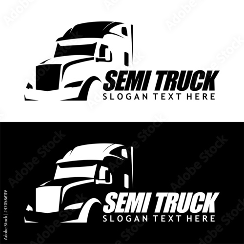 semi truck logo design vector photo
