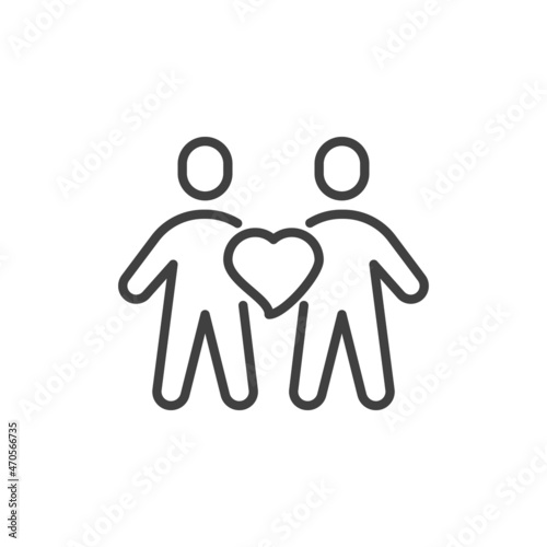 Couple love line icon