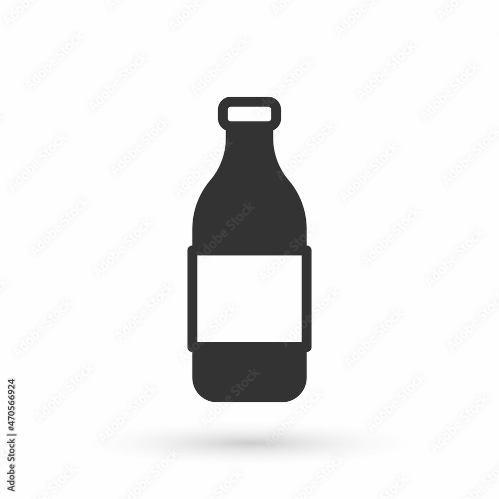 Grey Bottle of wine icon isolated on white background. Vector Grey Bottle of wine icon isolated on white background. Vector