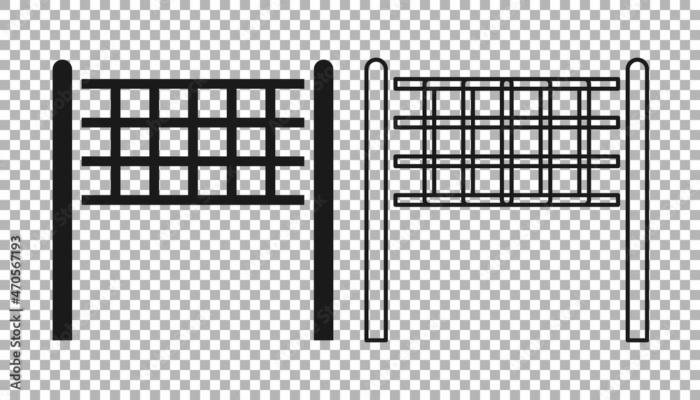 Black Volleyball net icon isolated on transparent background. Vector Black Volleyball net icon isolated on transparent background. Vector