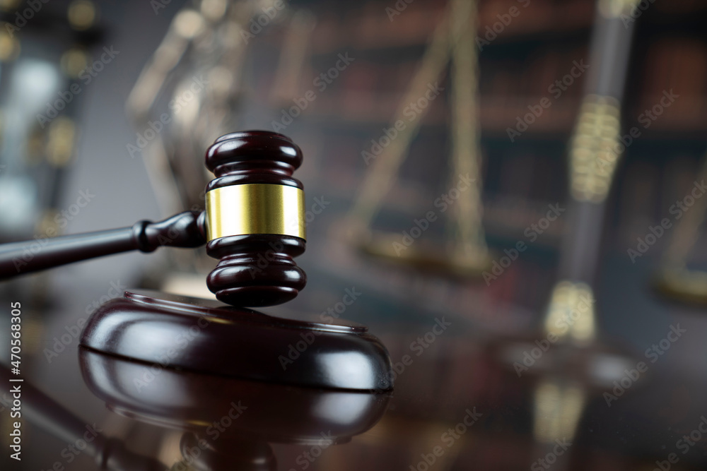 Law theme. Court library - gavel of the judge, scale and legal books. Law theme. Court library - gavel of the judge, scale and legal books.