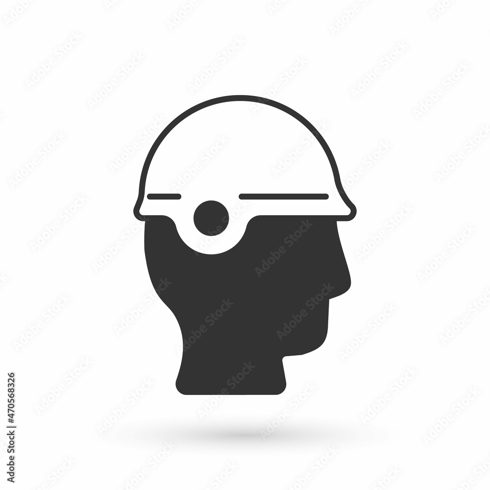 Grey Baseball helmet icon isolated on white background. Vector Grey Baseball helmet icon isolated on white background. Vector