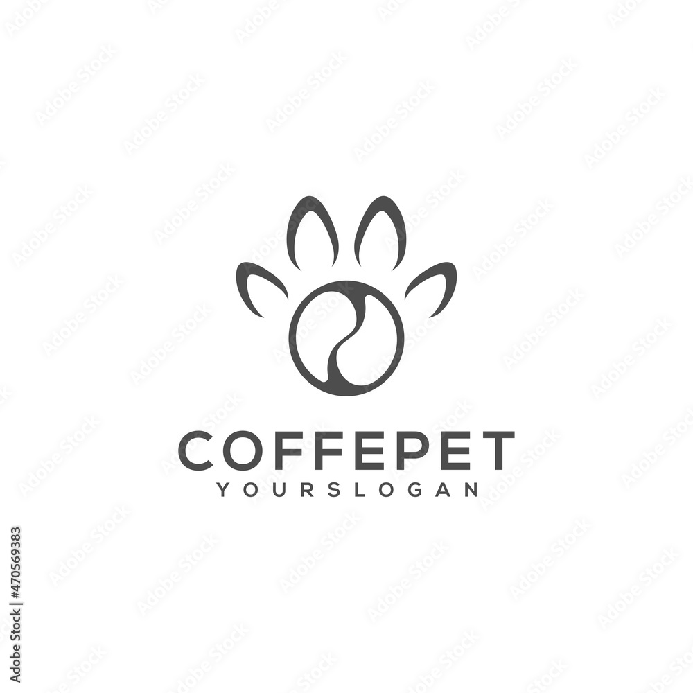 Fototapeta premium coffee pet logo design vector