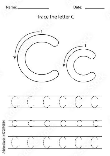 Learning English alphabet for kids. Letter C.