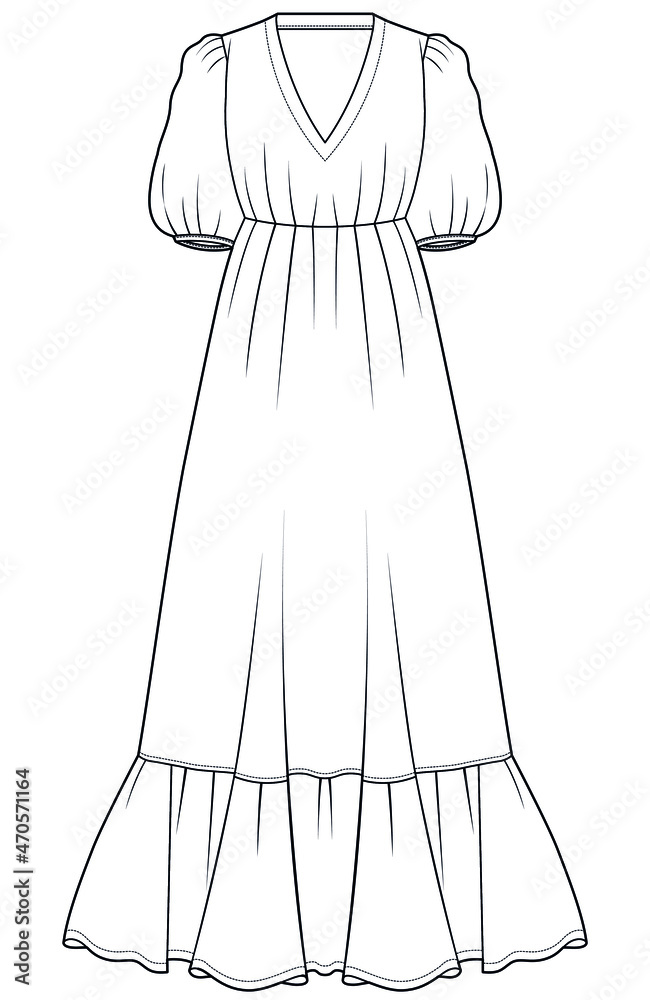 Polo dress flat sketch vector file 5907181 Vector Art at Vecteezy
