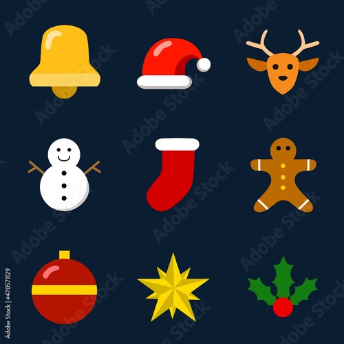 christmas day icon design with flat style. design for templates.