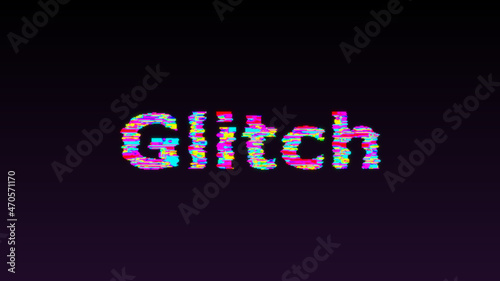 Rainbow glitch effect text word for technology background 