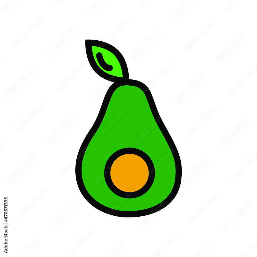 avocado isolated on white background. icon avocado