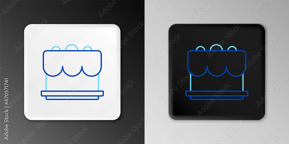 Line Cake icon isolated on grey background. Happy Birthday. Colorful outline concept. Vector