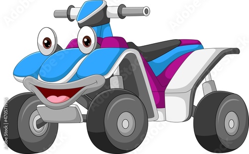 Cartoon smiling Atv bike mascot