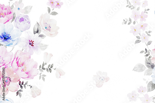 Beautiful watercolor flower bouquet illustration © yang