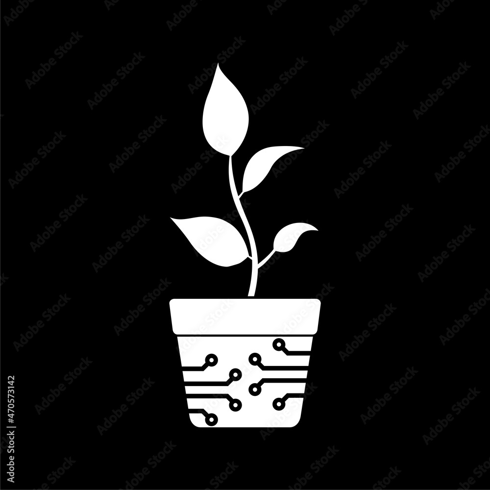 Smart farm icon isolated on dark background Smart farm icon isolated on dark background