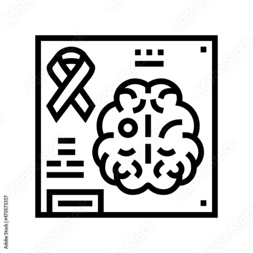 neuro-oncology researching line icon vector. neuro-oncology researching sign. isolated contour symbol black illustration