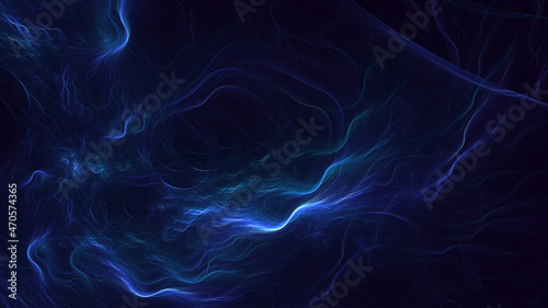 3D rendering abstract blue fractal light background