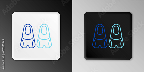Line Rubber flippers for swimming icon isolated on grey background. Diving equipment. Extreme sport. Diving underwater equipment. Colorful outline concept. Vector